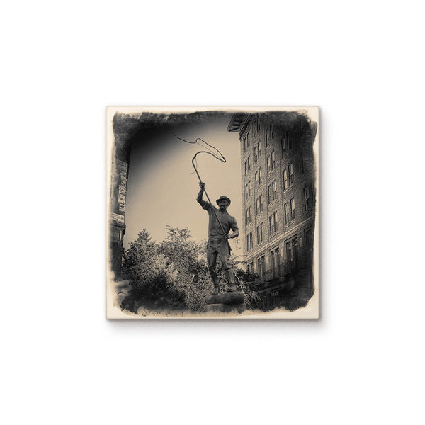 Statue of a Bullwhacker at Last Chance Gulch