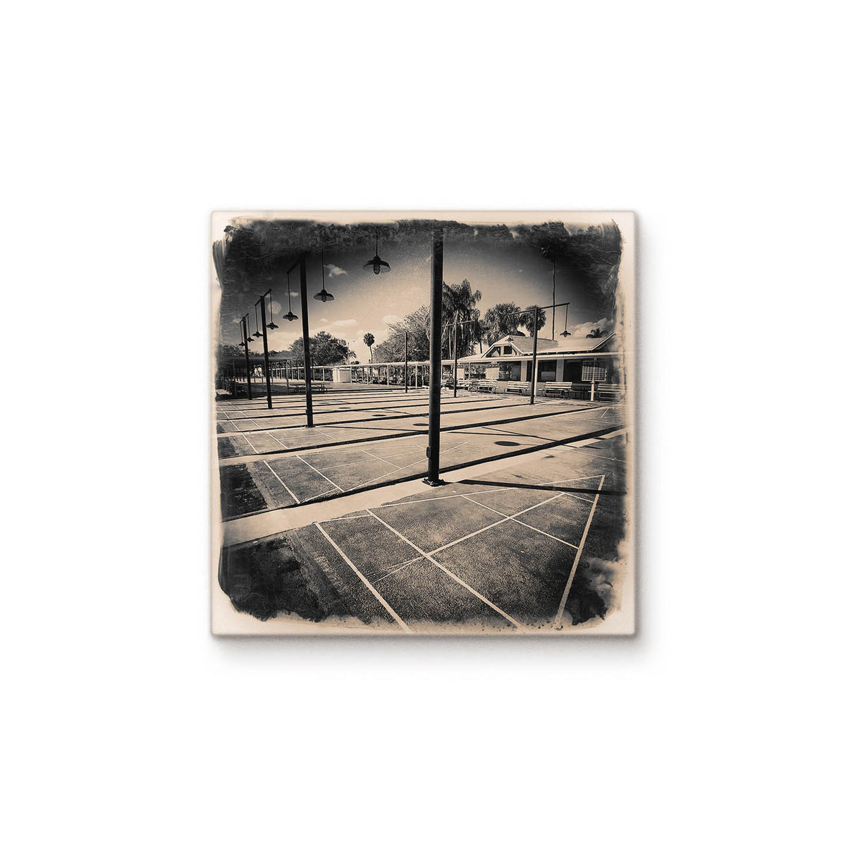 Shuffleboard Court Cityscape Tiles