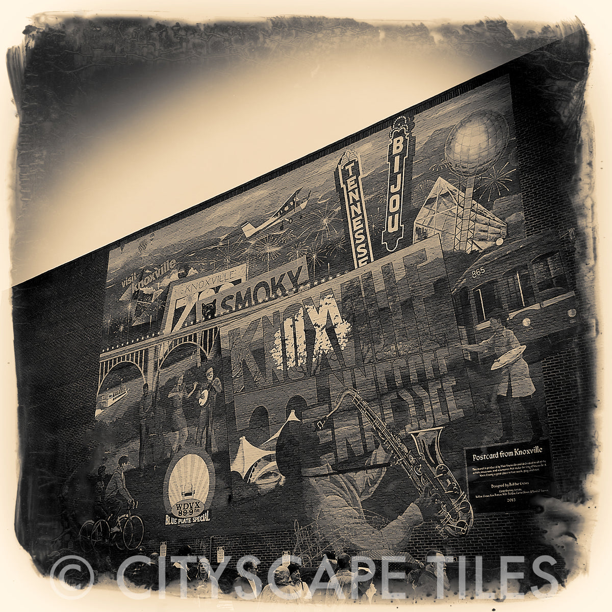 Downtown Knoxville Mural Cityscape Tiles