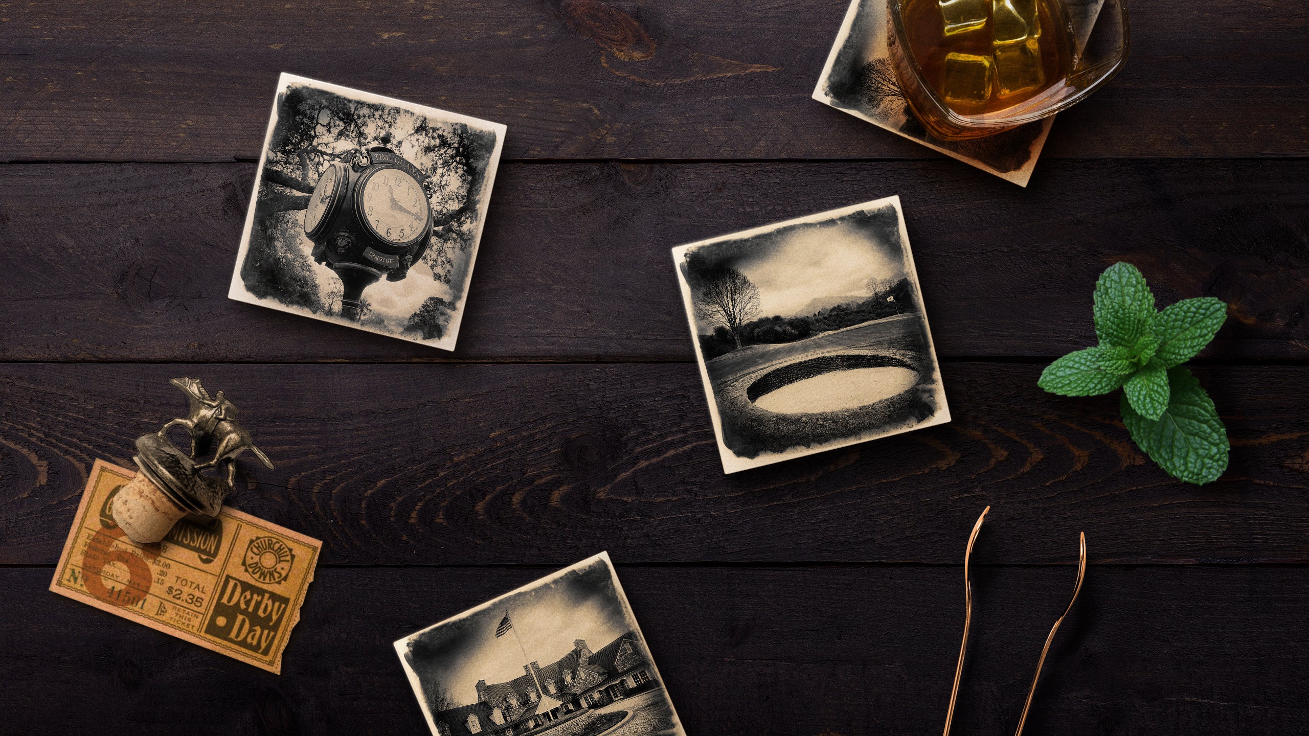 golf course drink coasters
