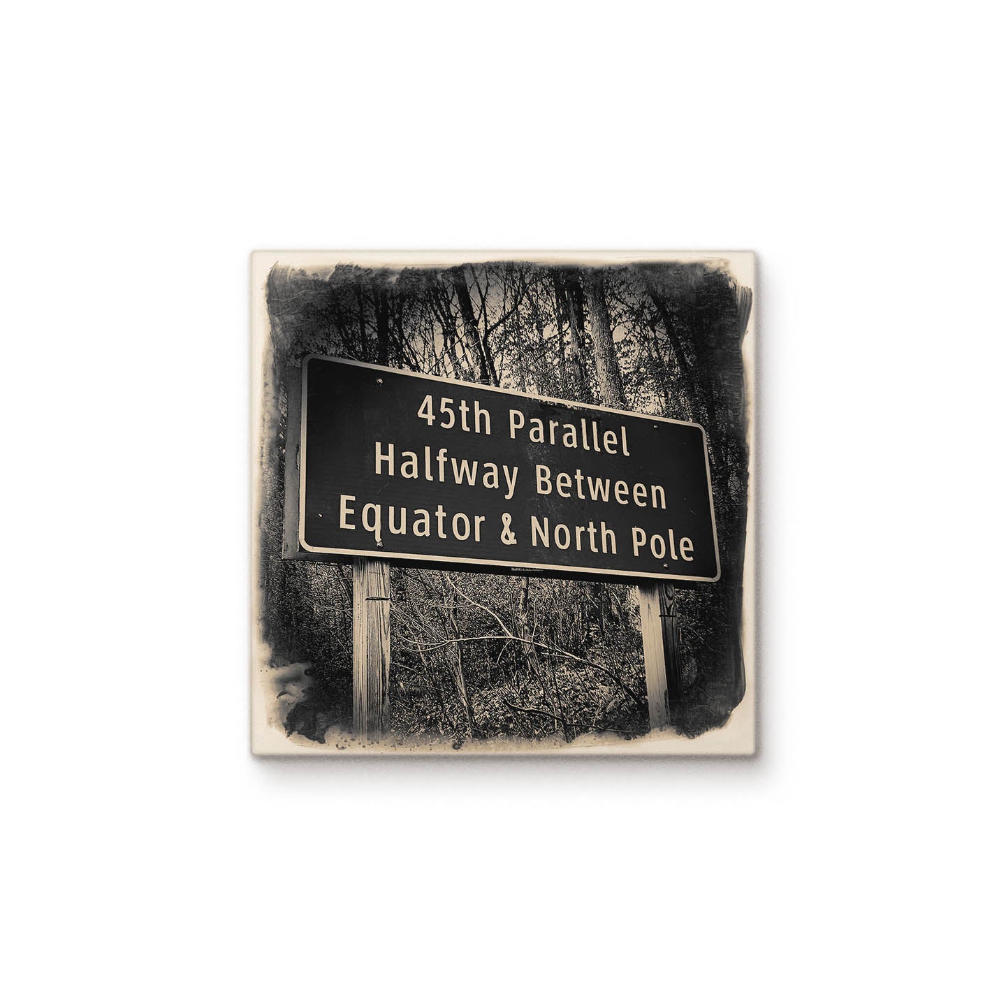 45th Parallel Sign – Cityscape Tiles