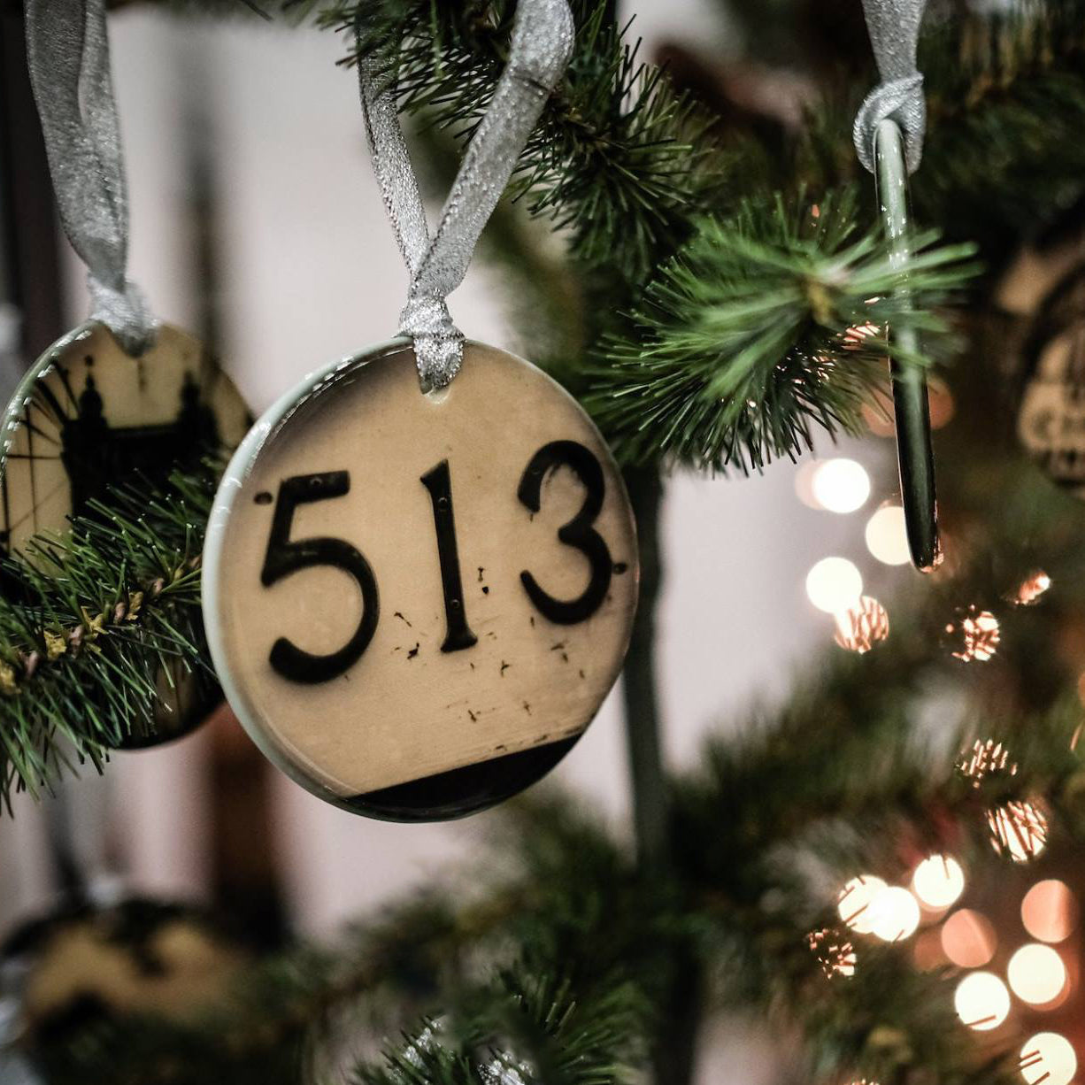 unique Cincinnati 513 Christmas ornament
