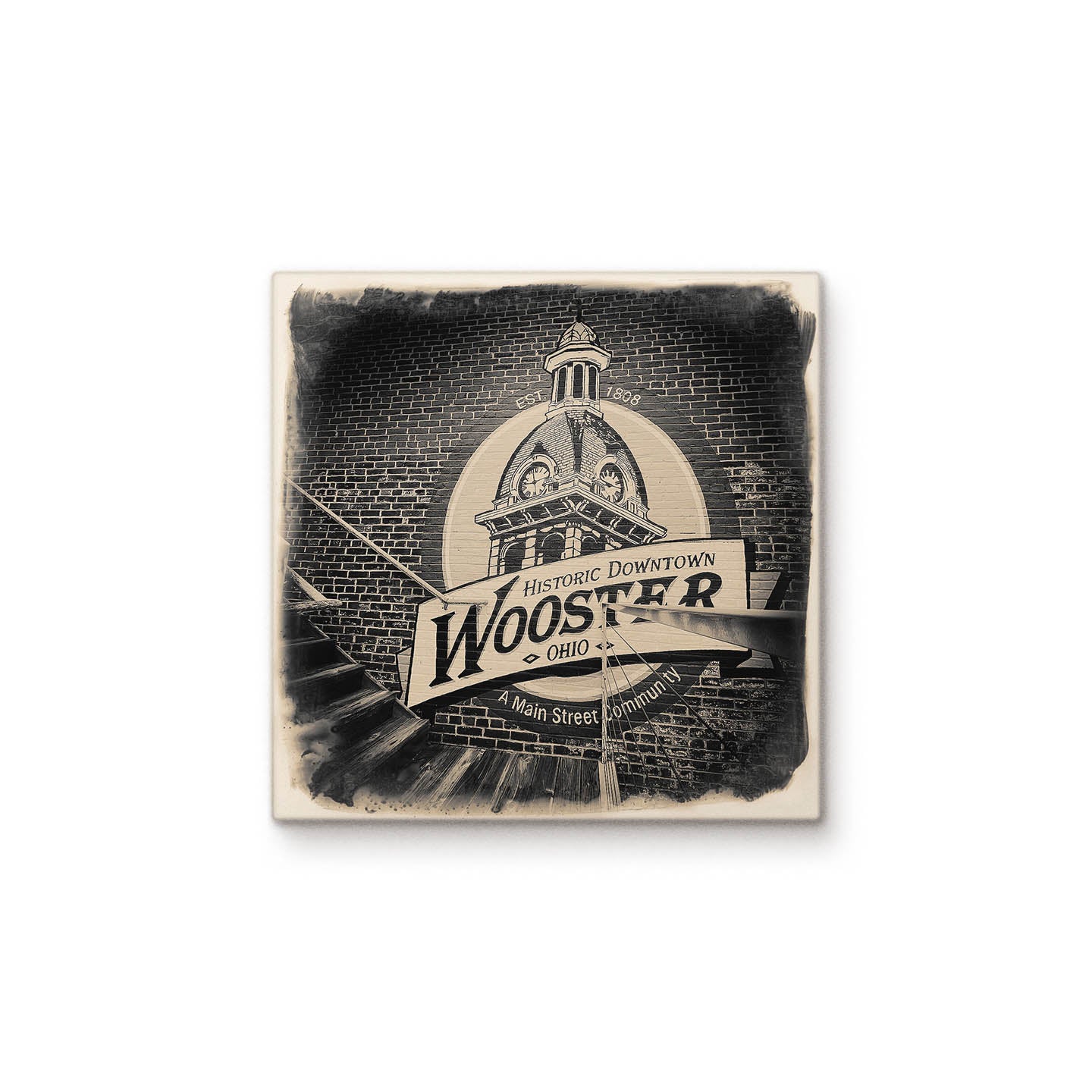 Historic Downtown Wooster Sign – Cityscape Tiles