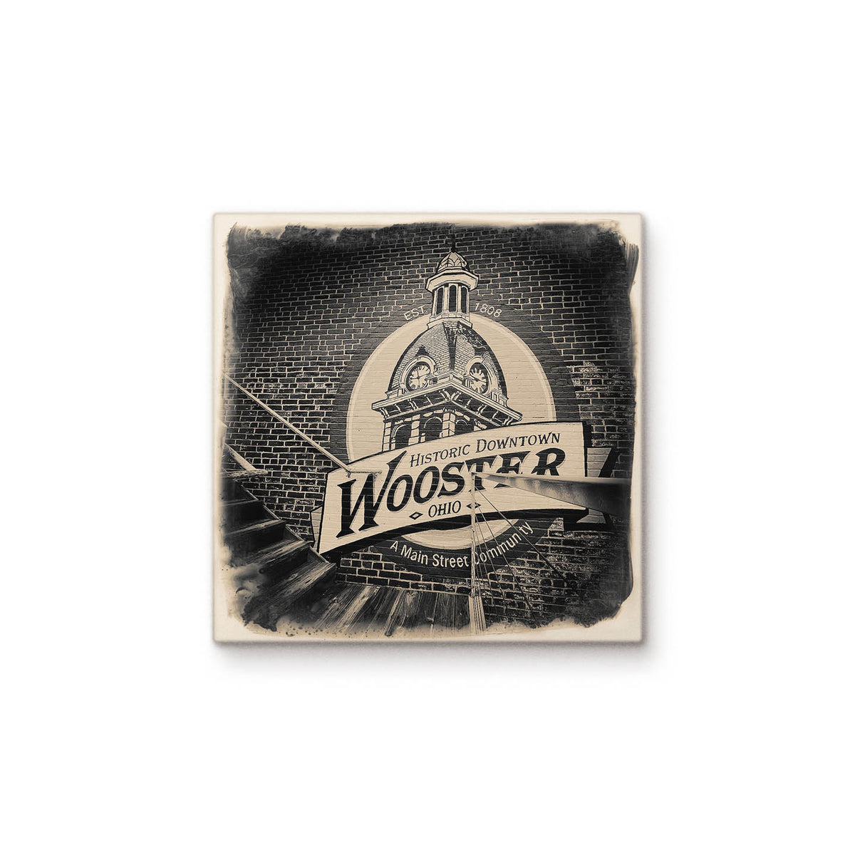 Historic Downtown Wooster Sign – Cityscape Tiles